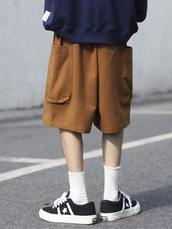 Pantalones cortos finos con bolsillos grandes para hombre-2
