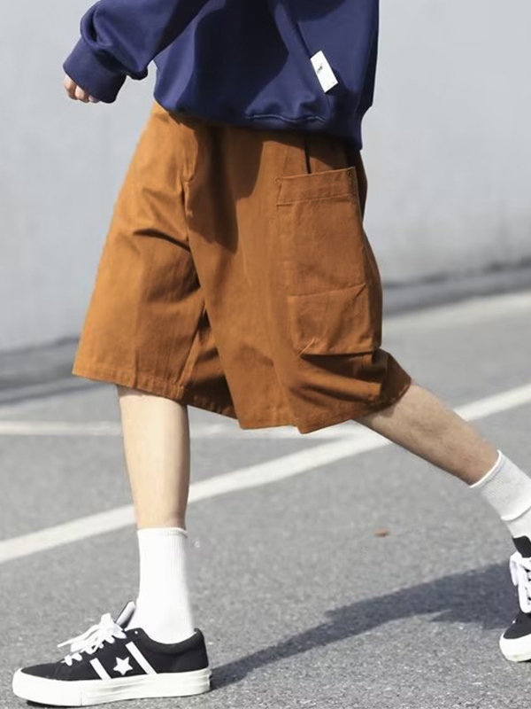 Pantalones cortos finos con bolsillos grandes para hombre-1