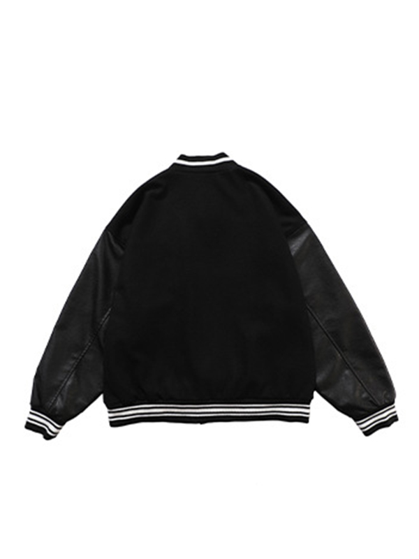Chaqueta universitaria con bordado de toalla para hombre-1