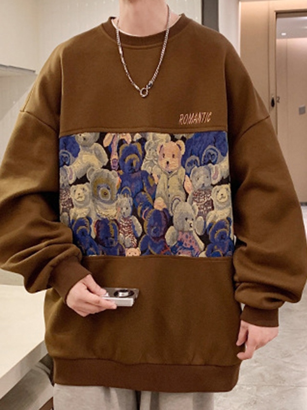Sudadera con estampado de oso para hombre-2