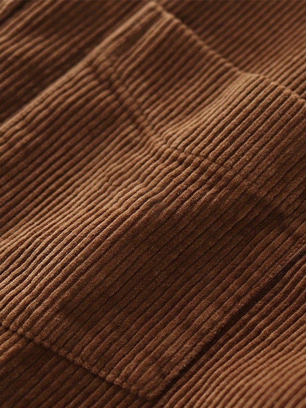 Camisa de hombre de pana vintage de manga larga con botones-6