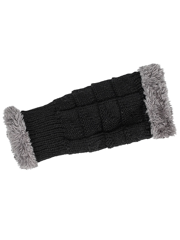 Guantes de punto sin dedos gruesos y cálidos con forro polar-1