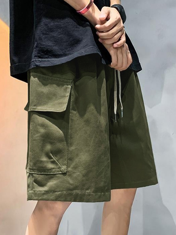 Pantalones cortos de carga sueltos casuales para hombres-1