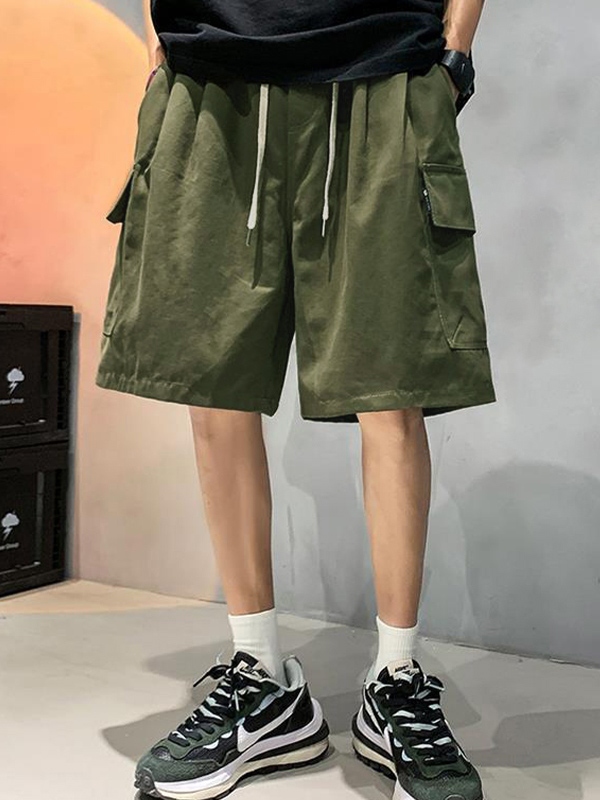 Pantalones cortos de carga sueltos casuales para hombres-2