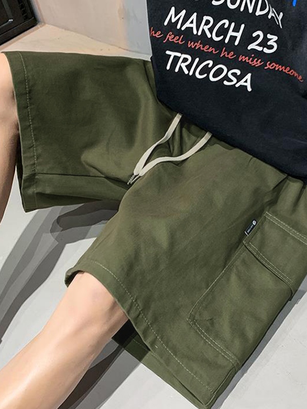 Pantalones cortos de carga sueltos casuales para hombres-3